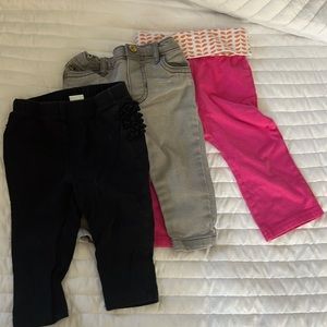 Lot of 6-9 month pants, ruffle butt leggings, grey jeans, pink yoga pants